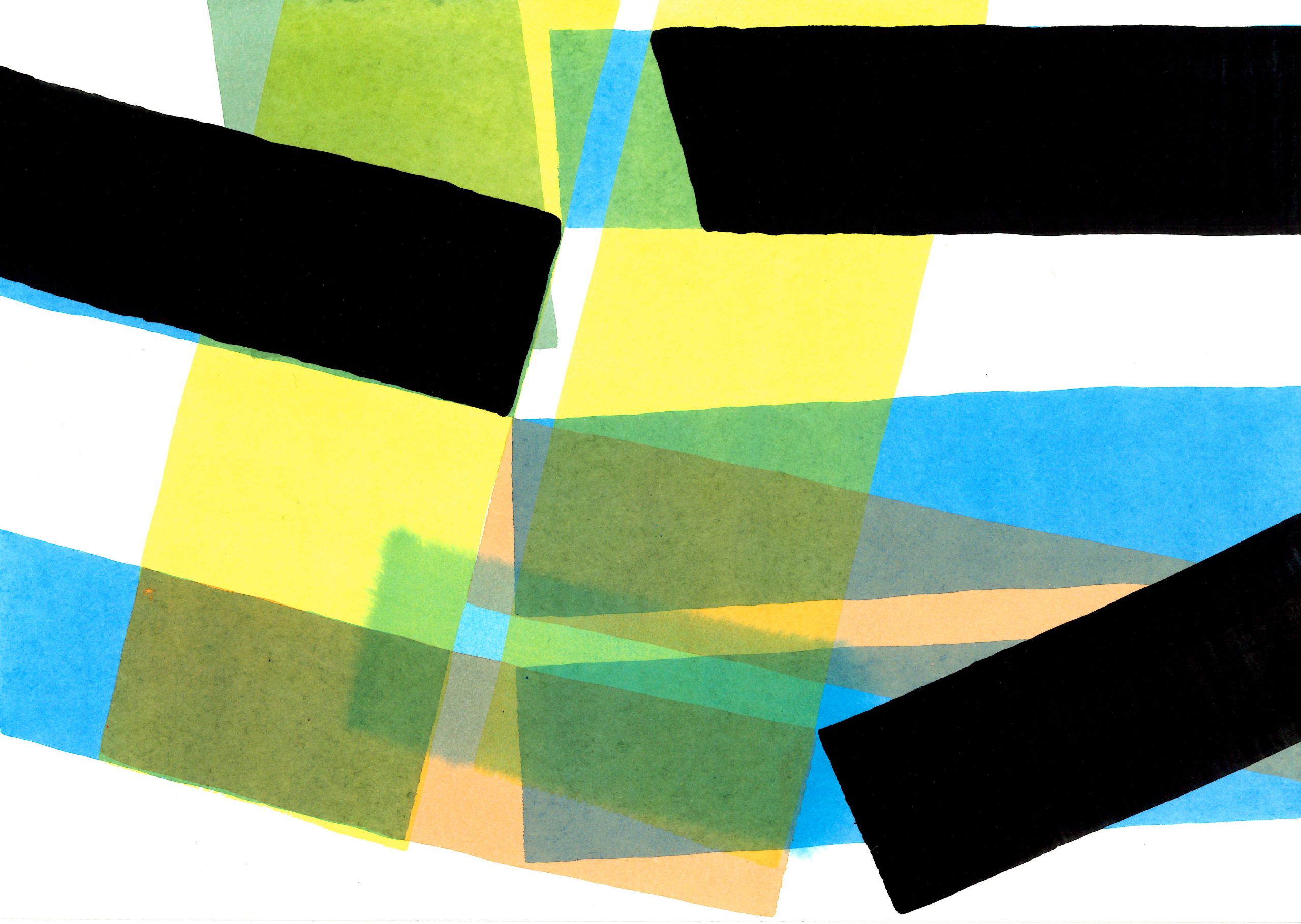 Aquarell von Dirk Rausch, ohne Titel, 2023-2025, Aquarell, Acrylfarbe, 17 x 24 cm