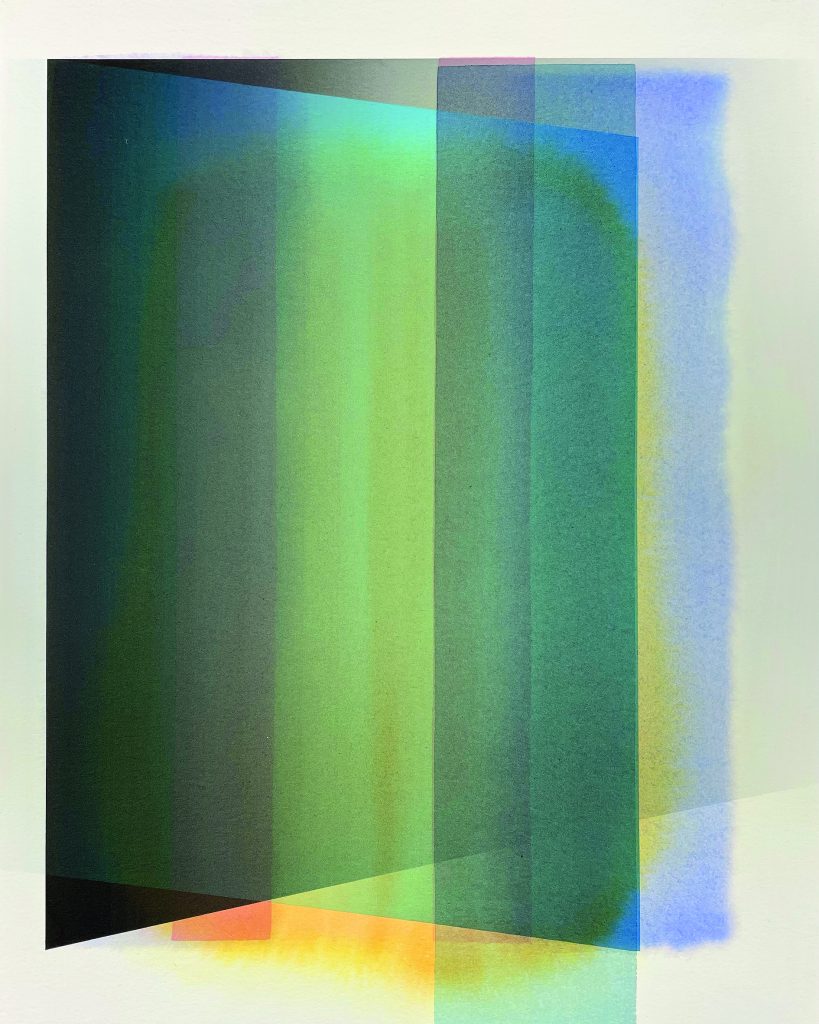 Aquarell von Dirk Rausch, ohne Titel, Aquarell und Pigmentdruck