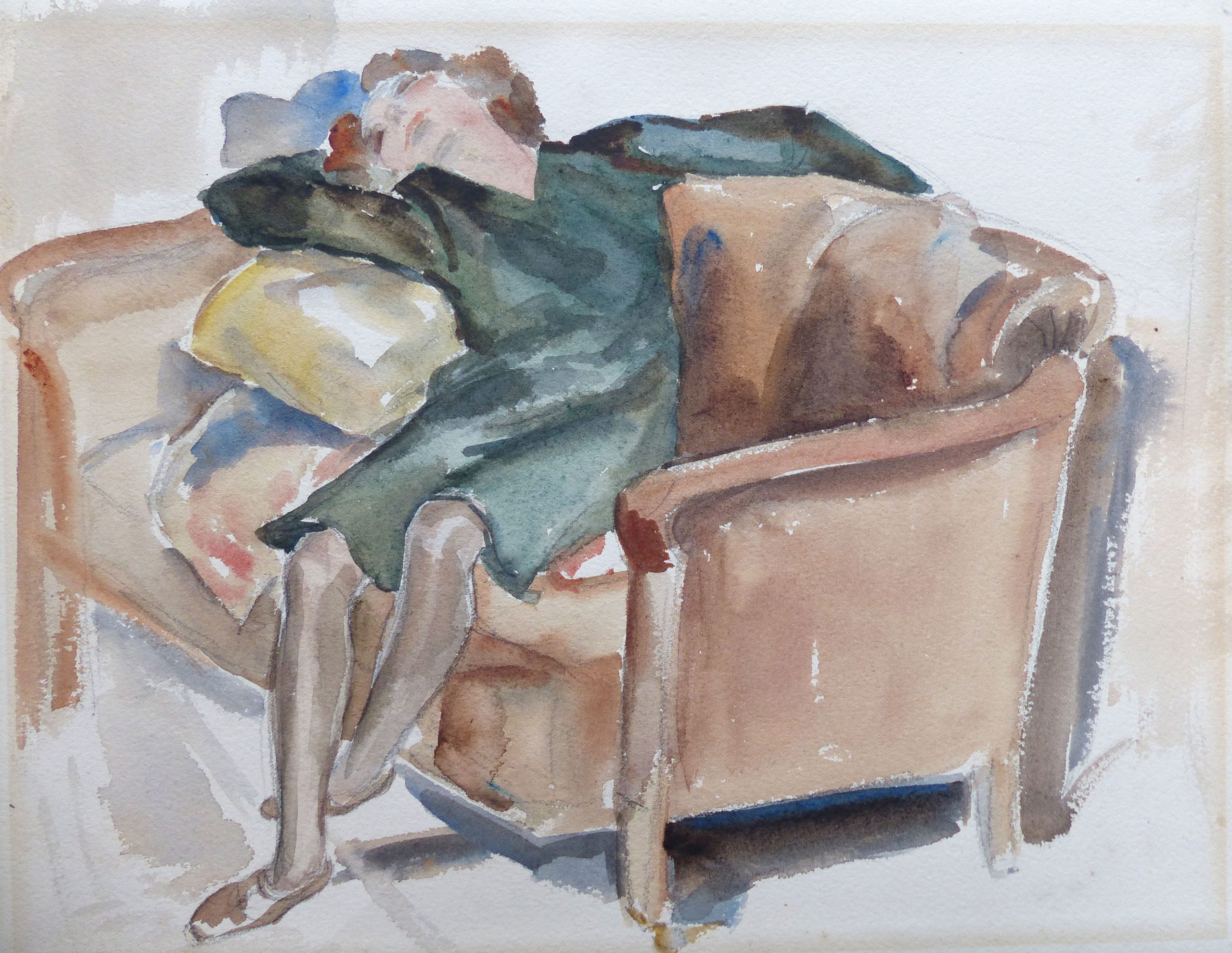 Frau auf Sofa